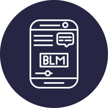 Akıllı telefon simgesinde BLM 'nin vektör modern illüstrasyonuName