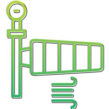 Rüzgâr Sock rüzgar hızı ve yön çizelgesi, vektör çizimi. Rüzgar Bayrağı 