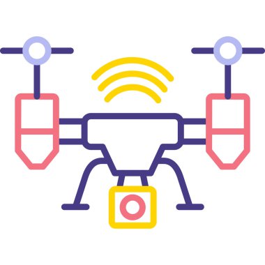 Drone simgesi vektör illüstrasyon tasarımı