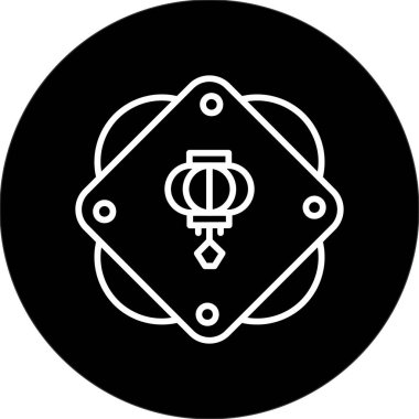 Çince fener ikonu vektör illüstrasyonu