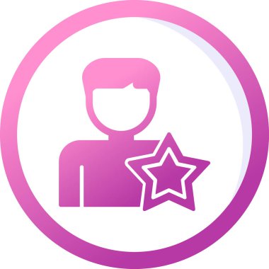 Yıldızlı adam, teşvikli ikon vektör illüstrasyonu