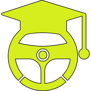 Sürüş Okulu simgesi, vektör illüstrasyonunun yaratıcı logo tasarımı  