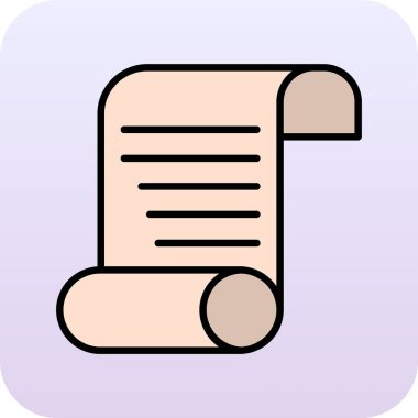 Kağıt parşömen. Web simgesi basit illüstrasyon                