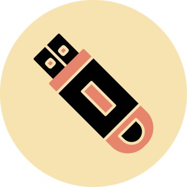 Flash disk simgesi, vektör illüstrasyon tasarımı