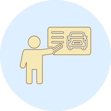 Otomatik eğitmen web simgesi, vektör illüstrasyonu