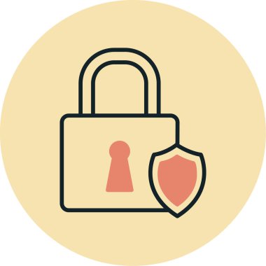 Asma kilit. Web simgesi basit illüstrasyon