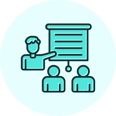 izleyici sunum simgesi vektör illüstrasyonu