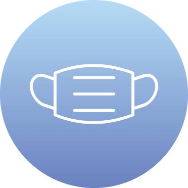 Tıbbi maske ikonu, düz stil. vektör illüstrasyonu 