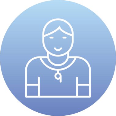 Jimnastik eğitmeni web simgesi, vektör illüstrasyonu