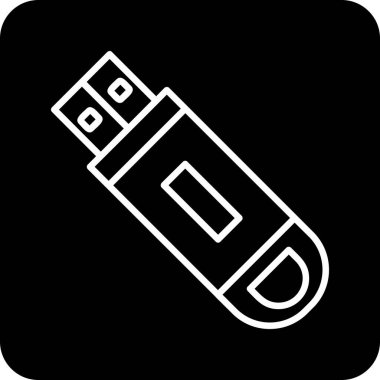 Flash disk simgesi, vektör illüstrasyon tasarımı