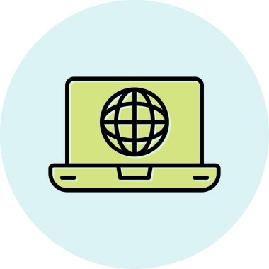 İnternet web simgesi basit illüstrasyon 