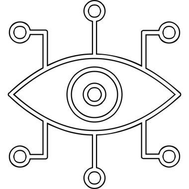 Siber göz. Web simgesi basit illüstrasyon