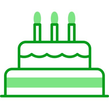 Doğum günü pastası. Web simgesi basit illüstrasyon