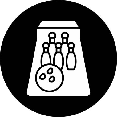 Bowling topu kutsal kişilerin resmi, vektör çizim 