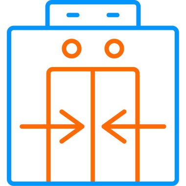 Asansör simgesi, vektör illüstrasyonu basit tasarım