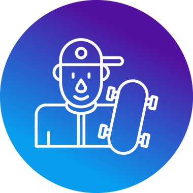 Kaykaycı. Web simgesi basit illüstrasyon         