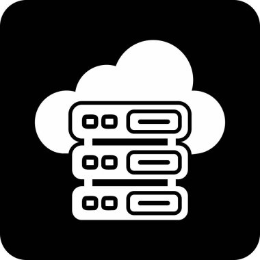 Bulut Sunucusu simgesi, vektör illüstrasyonu basit tasarım