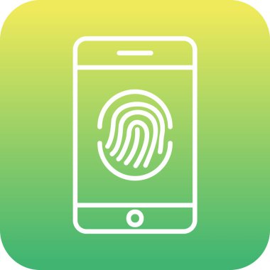 Parmak izi simgesi vektör çizelgesine sahip akıllı telefon