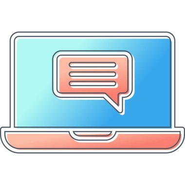 Çevrimiçi İletişim simgesi vektör illüstrasyonu