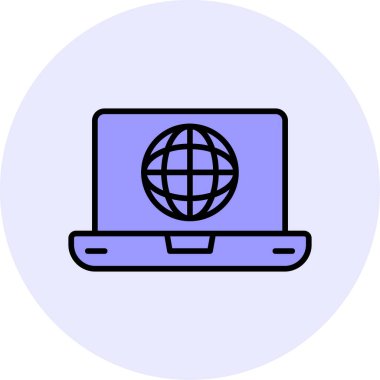 İnternet web simgesi basit illüstrasyon 