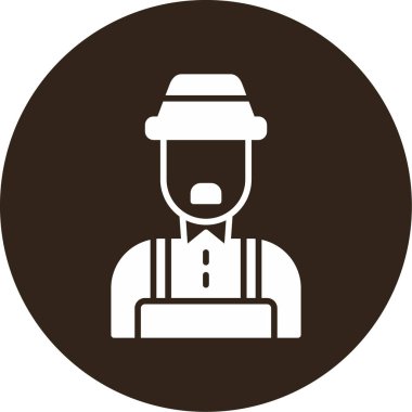 Erkek çiftçi simgesi, vektör illüstrasyonu basit tasarım