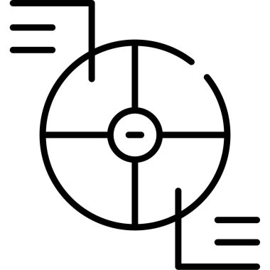 Pasta Grafiği Simgesi, Siyah ve Beyaz Vektör illüstrasyonu 