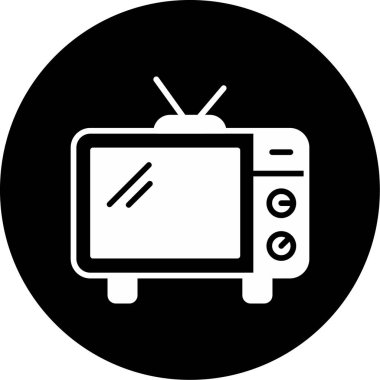 televizyon web simgesi, vektör çizim 