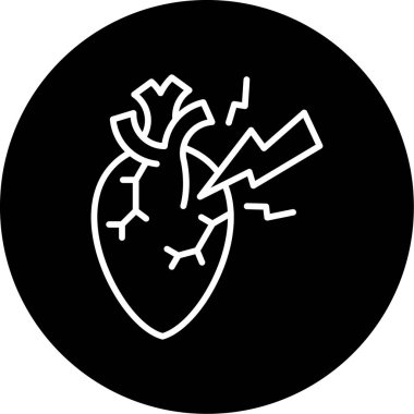 Kalp krizi. Web basit hastalık simgesi