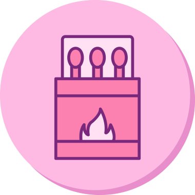 Kibrit. Web simgesi basit illüstrasyon 