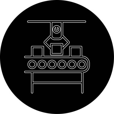 Üretim süreci simgesi, vektör illüstrasyonu basit tasarım