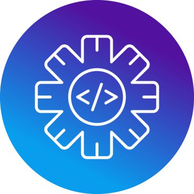 Simge kodlanıyor. Yazılım Geliştirme İşareti, Vektör İllüstrasyonu 