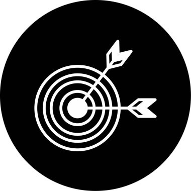 Oklu hedef. Web simgesi basit illüstrasyon 