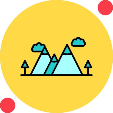 dağ tepesi ikonu vektör illüstrasyonu 