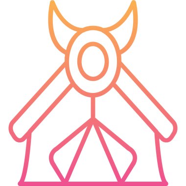 kamp çadırı simgesi web basit illüstrasyon