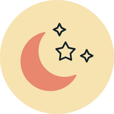 Yıldızlı ay. Web simgesi basit illüstrasyon 