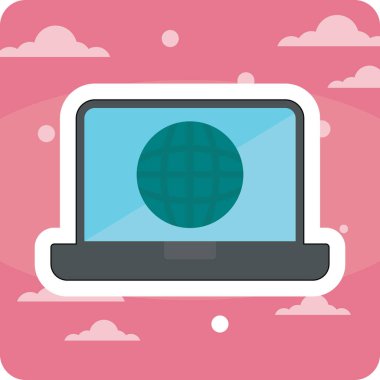 dizüstü bilgisayar simgesi, vektör illüstrasyonu basit tasarım