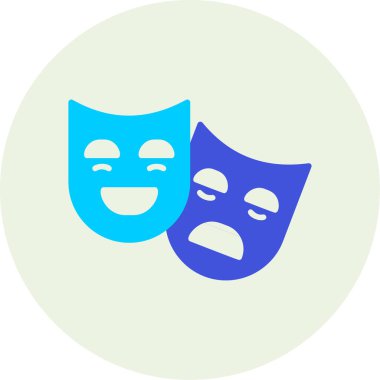 Tiyatro Maskeleri web simgesi, vektör illüstrasyonu 
