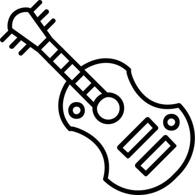 Gitar web simgesi, vektör çizim 