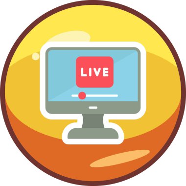 canlı yayın simgesi, vektör illüstrasyonu basit tasarım