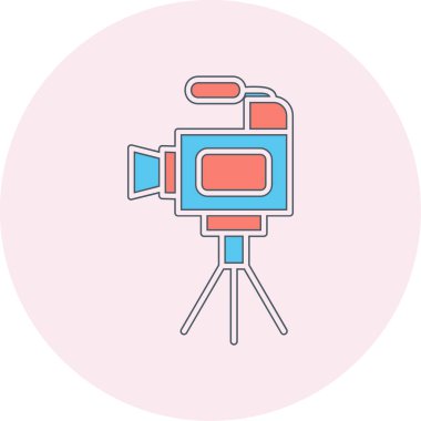 Film kamerası. Web simgesi basit illüstrasyon 