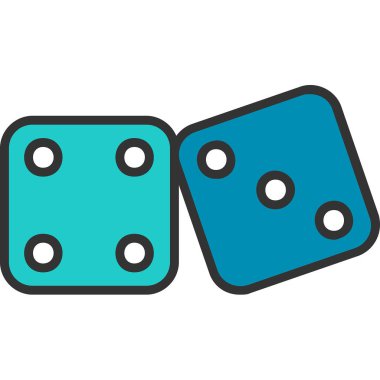 oyun zarları simgesi, vektör illüstrasyonu 