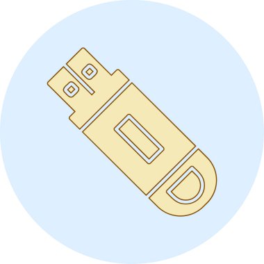 Flash disk simgesi, vektör illüstrasyon tasarımı