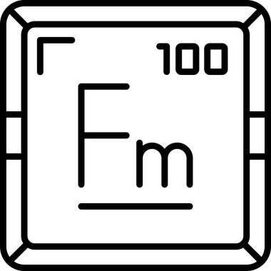 Fermium kimyasal elementi basit simge web illüstrasyonu