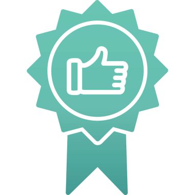 Başparmak Yukarı simgesi ve vektör illüstrasyonuyla En İyi Uygulama Rozeti  