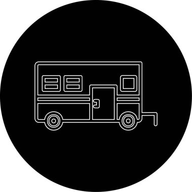 Camper van simge vektör çizim