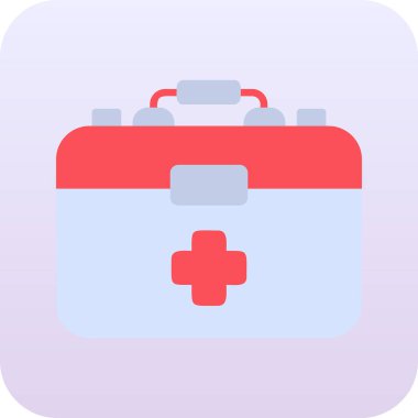 İlk Yardım Kit web simgesi, vektör illüstrasyonu 