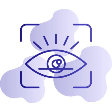 retina tarama simgesi, vektör illüstrasyonu 