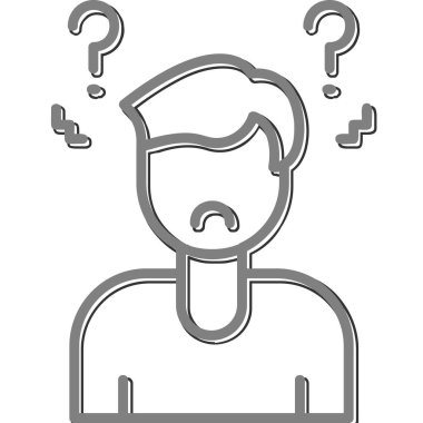 Soru işaretli adam. vektör illüstrasyonu