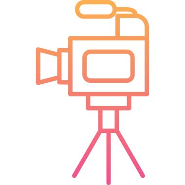 Film kamerası. Web simgesi basit illüstrasyon 