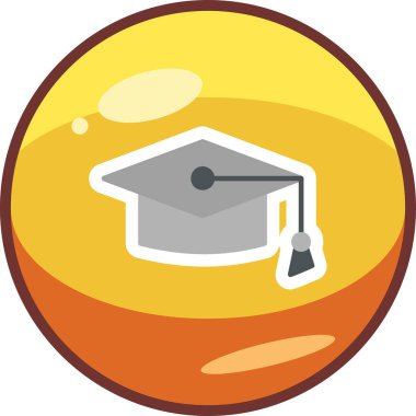 Mortarboard web simgesi basit illüstrasyon